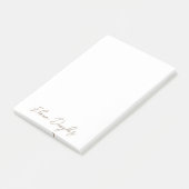 Monogram Modern Handgeschreven Minimaal Taupe Beig Post-it® Notes (Schuin)