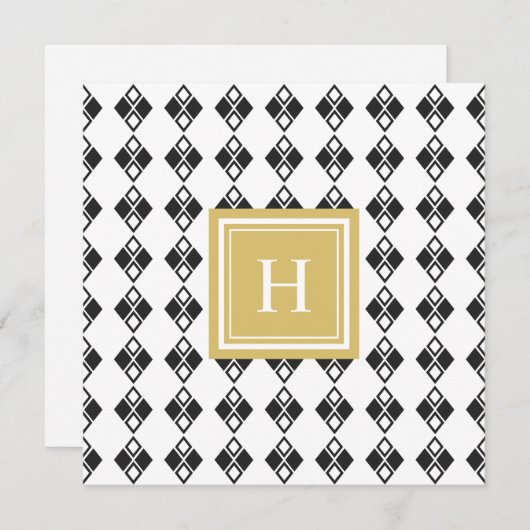 Monogram modern harlekijnpatroon (Voorkant / Achterkant)