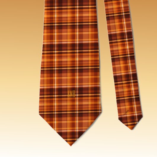 Monogram Modern Herfst-Herfst Plaid Pattern Neckti Stropdas