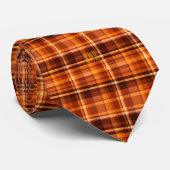 Monogram Modern Herfst-Herfst Plaid Pattern Neckti Stropdas (Opgerold)
