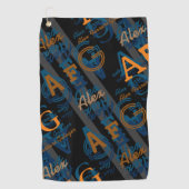 Monogram Modern Herhalende Initialen & Namen Golfhanddoek (Voorkant)