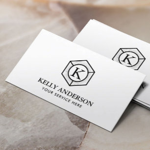 Monogram Modern Hexagon Logo Minimalistisch Visitekaartje