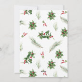 Monogram Modern Holly Berry Wreath Merry Kerstmis Feestdagenkaart (Achterkant)