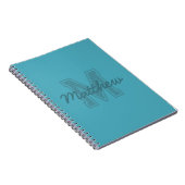 Monogram Modern Jongen Preppy Terug-naar-School Hu Notitieboek (Rechterzijde)