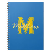 Monogram Modern Jongen Preppy Terug-naar-School Hu Notitieboek (Voorkant)
