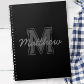 Monogram Modern Jongen Preppy Terug-naar-School Hu Notitieboek