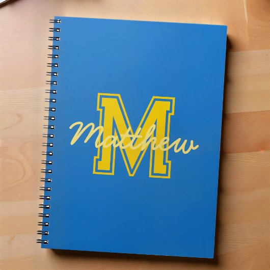 Monogram Modern Jongen Preppy Terug-naar-School Hu Notitieboek