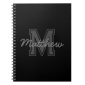 Monogram Modern Jongen Preppy Terug-naar-School Hu Notitieboek (Voorkant)