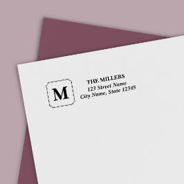 Monogram Modern Klassieke Familienaam Adres Zelfinktende Stempel