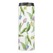 Monogram Modern Kleurrijk Tulp Patroon Thermosbeker (Achterkant)