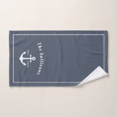 Monogram Modern Kustanker Denim Blauwe Witte Bad Handdoek (Handdoek)