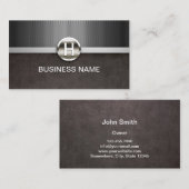 Monogram modern leder en metaalprofessioneel visitekaartje (Voorkant / Achterkant)