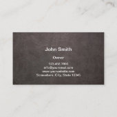 Monogram modern leder en metaalprofessioneel visitekaartje (Achterkant)