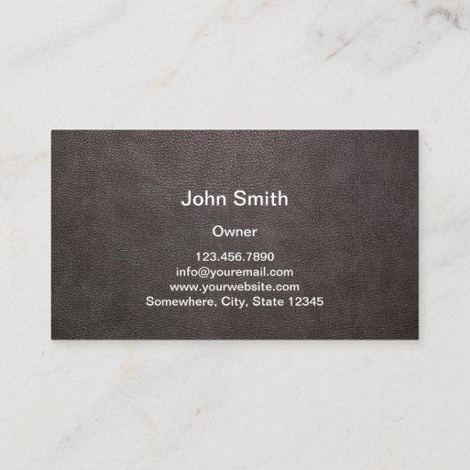 Monogram modern leder en metaalprofessioneel visitekaartje (Achterkant)