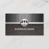 Monogram modern leder en metaalprofessioneel visitekaartje (Voorkant)