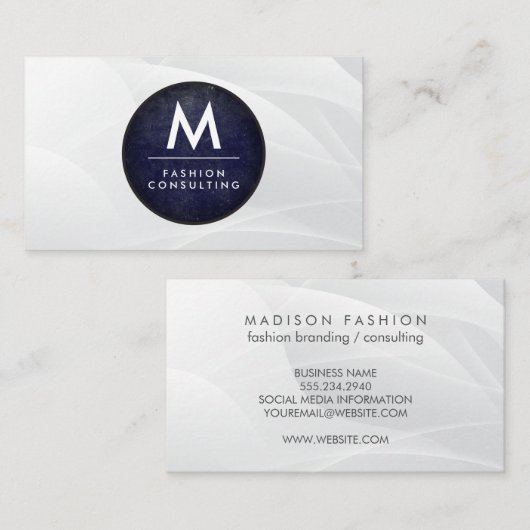 Monogram Modern Leiste | Moderne Artistieke Achter Visitekaartje (Voorkant / Achterkant)