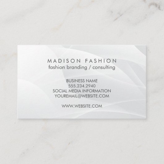 Monogram Modern Leiste | Zwart Marmer Visitekaartje (Achterkant)