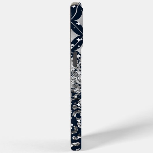 Monogram Modern Leopard Print Glitter gepersonalis Case-Mate iPhone Case (Achterkant / Rechts)