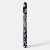 Monogram Modern Leopard Print Glitter gepersonalis iPhone Hoesje (Linkerkant)