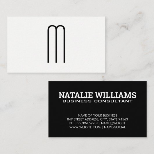 Monogram | Modern lettertype Visitekaartje (Voorkant / Achterkant)