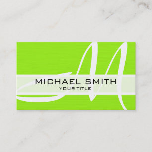 Monogram Modern Limoen Achtergrond Visitekaartje