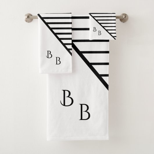 Monogram Modern Line Art Bad Handdoek (Insitu)