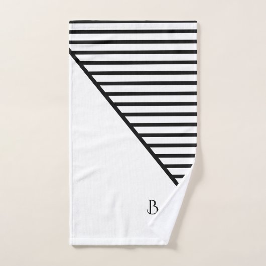 Monogram Modern Line Art Bad Handdoek (Handdoek)