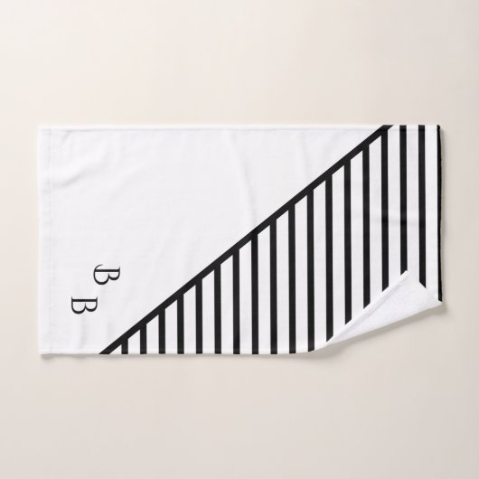 Monogram Modern Line Art Bad Handdoek (Handdoek)