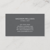 Monogram Modern Logo Naam Grijs Consultant Visitekaartje (Achterkant)