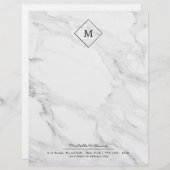 Monogram modern marmer custom briefhoofd