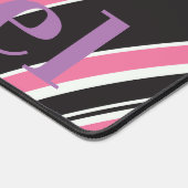 Monogram modern marmer l Roze en zwart Bureaumat (Hoek)