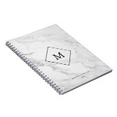 Monogram modern marmer notitieboek (Rechterzijde)