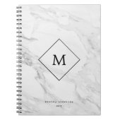 Monogram modern marmer notitieboek (Voorkant)