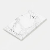 Monogram modern marmer post-it® notes (Schuin)
