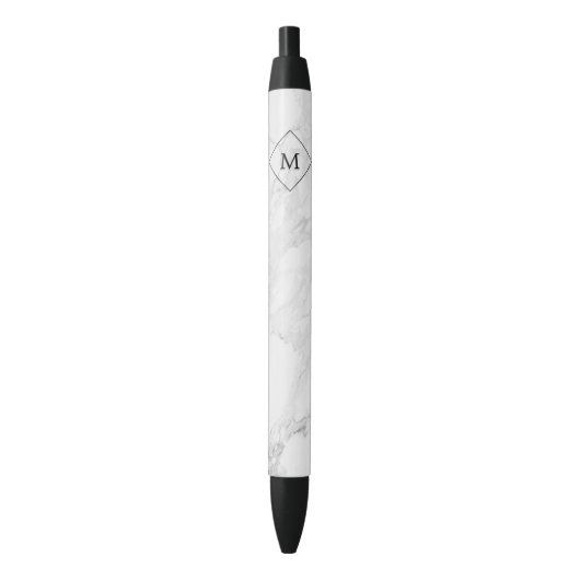 Monogram modern marmer zwarte inkt pen (Voorkant Verticaal)