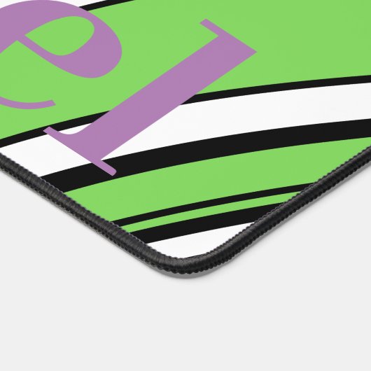 Monogram modern marmeren patroon l Groen Paars Bureaumat (Hoek)