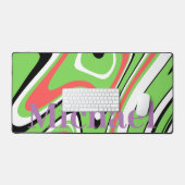 Monogram modern marmeren patroon l Groen Paars Bureaumat (Keyboard & Muis)