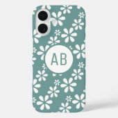 Monogram Modern Meisje Bloemen Patroon Gepersonali Case-Mate iPhone Case (Achterkant)
