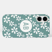 Monogram Modern Meisje Bloemen Patroon Gepersonali Case-Mate iPhone Case (Achterkant (horizontaal))