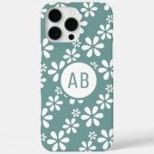 Monogram Modern Meisje Bloemen Patroon Gepersonali Case-Mate iPhone Case (Achterkant)