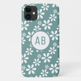 Monogram Modern Meisje Bloemen Patroon Gepersonali Case-Mate iPhone 14 Hoesje