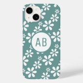 Monogram Modern Meisje Bloemen Patroon Gepersonali Case-Mate iPhone Case (Achterkant)