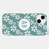 Monogram Modern Meisje Bloemen Patroon Gepersonali Case-Mate iPhone Case (Achterkant (horizontaal))