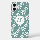 Monogram Modern Meisje Bloemen Patroon Gepersonali Case-Mate iPhone Case (Achterkant)