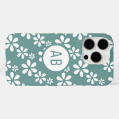 Monogram Modern Meisje Bloemen Patroon Gepersonali Case-Mate iPhone Case (Achterkant (horizontaal))