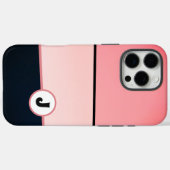 Monogram Modern Meisjesachtig Chic Roze Zwart Stre Case-Mate iPhone Case (Achterkant (horizontaal))