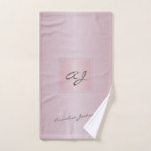 Monogram modern meisjesroze rosé goud metallic bad handdoek (Handdoek)