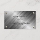 Monogram modern metaal bouwstaal visitekaartje (Achterkant)