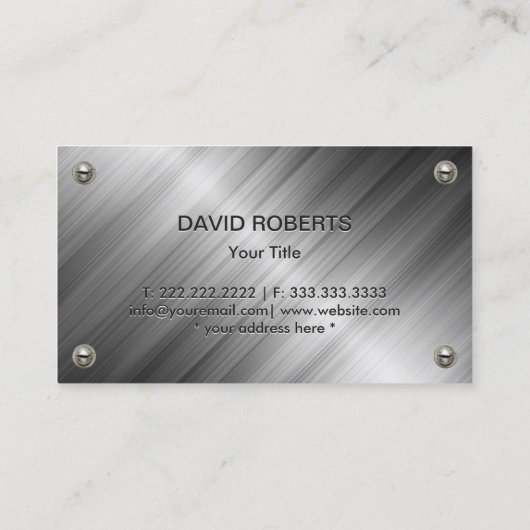 Monogram modern metaal bouwstaal visitekaartje (Achterkant)