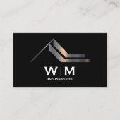 Monogram | Modern Metallic Vastgoedlogo Visitekaartje (Voorkant)